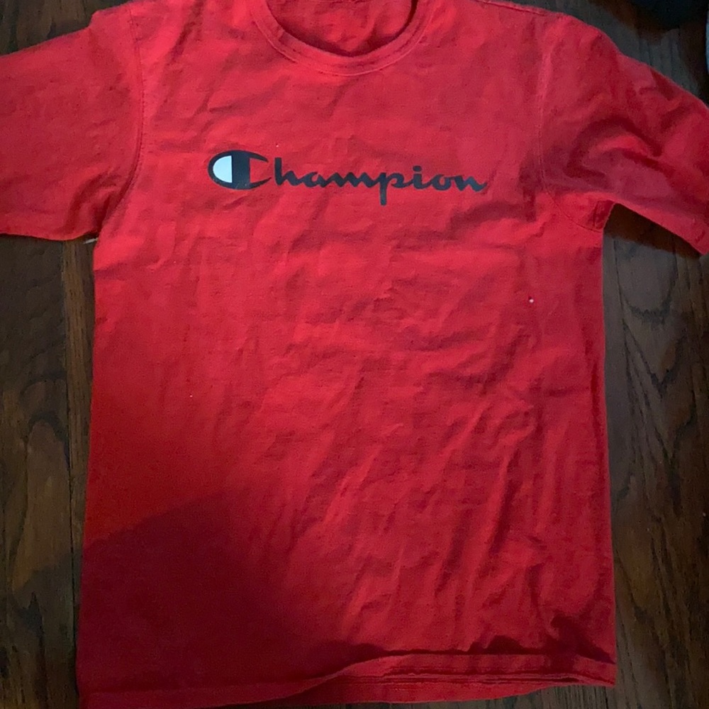Red champion shirt